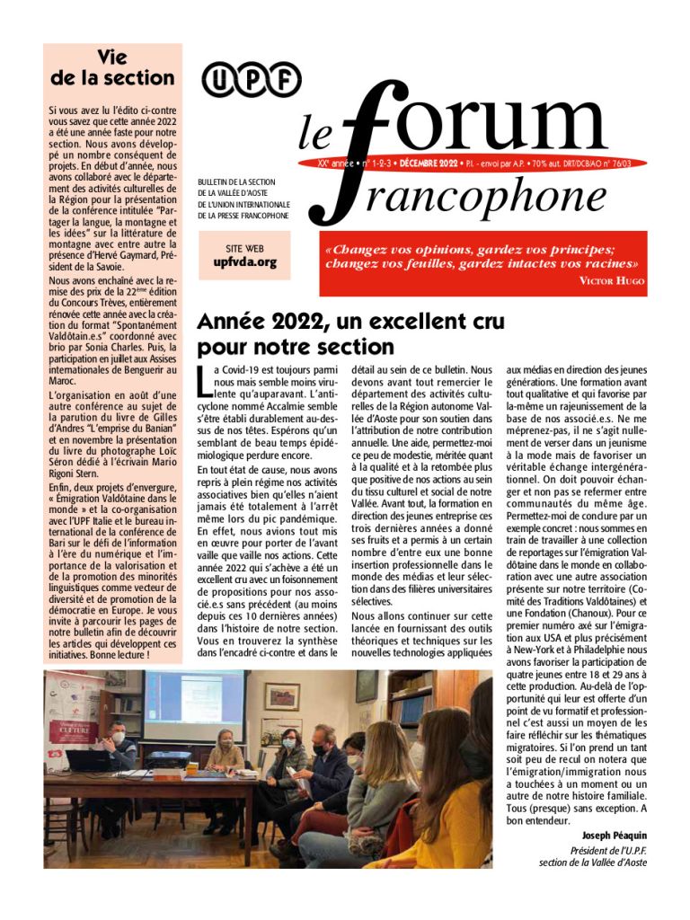 Le forum francophone - décembre 2022