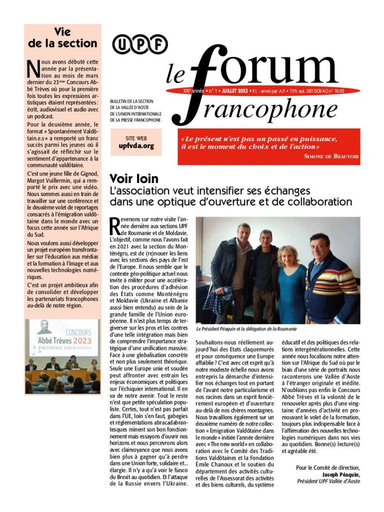 Le forum francophone - juillet/août 2023