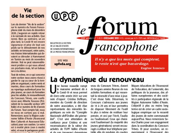 Le forum francophone décembre 2021